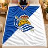 Flannel BlanketReal Sociedad FC Warm Soft Throw Blanket for Indoor Sofa Bed Living Room Use