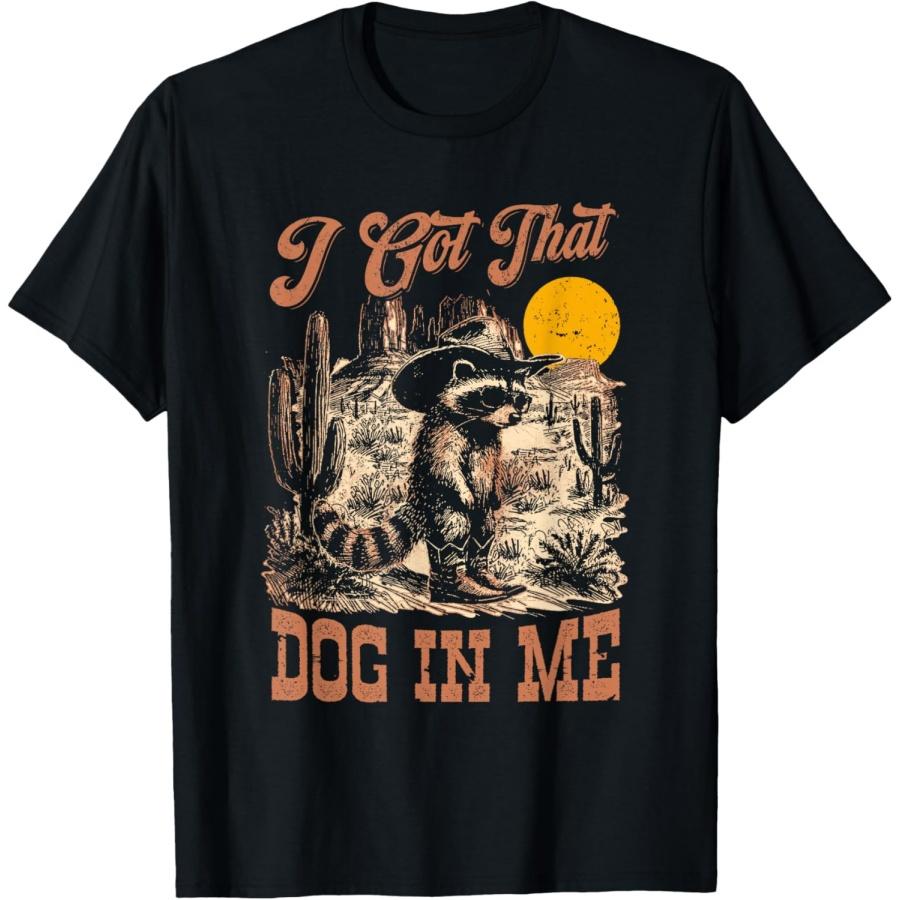 

I Got That Dog In Me Retro Sheriff Cowboy Raccoon Trash Team T-Shirt XXXXXL чорний