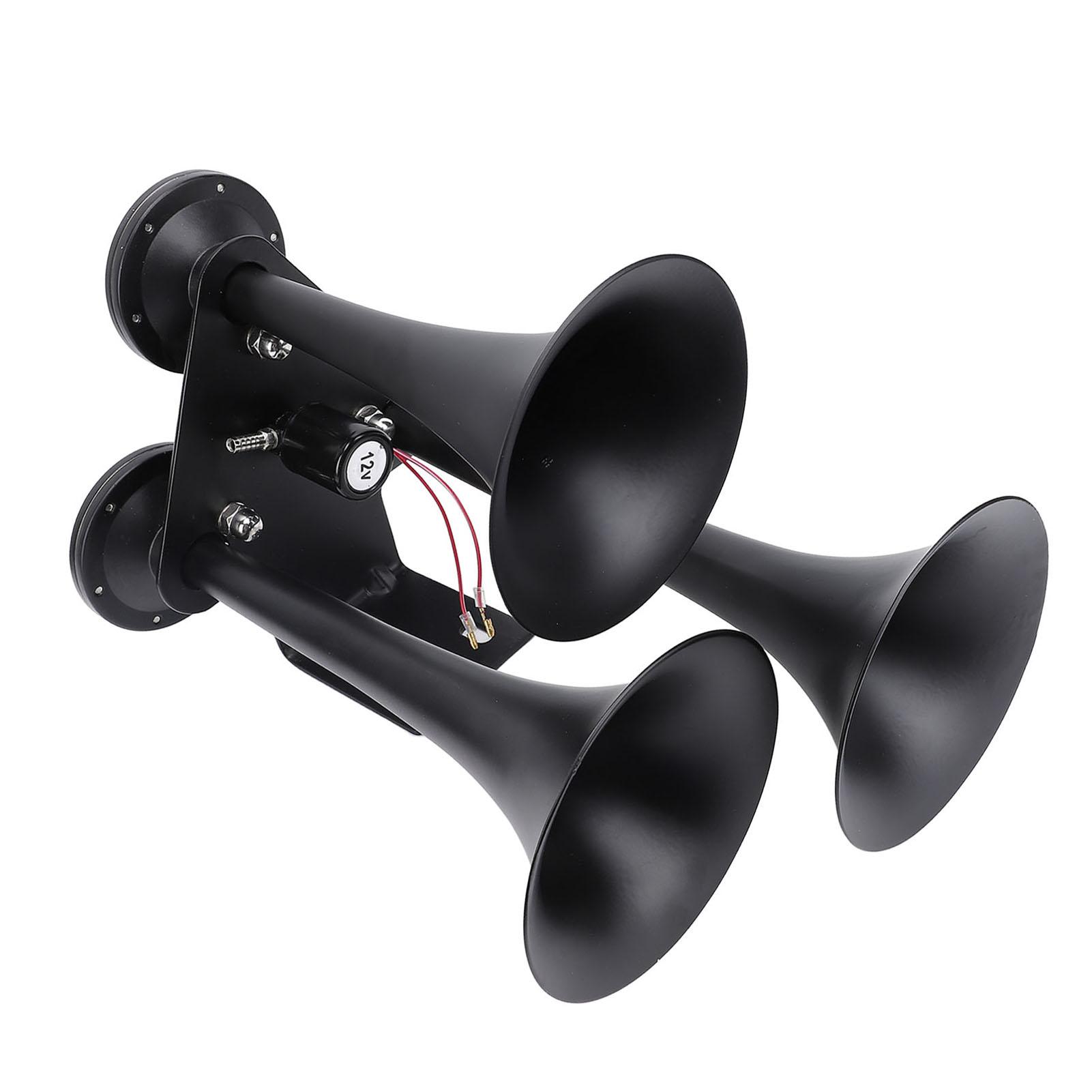 

Train Horn DC12 24V 140db Loud Easy Installation 3 Trumpet Horn Universal Fit for Trucks Boats Yachts