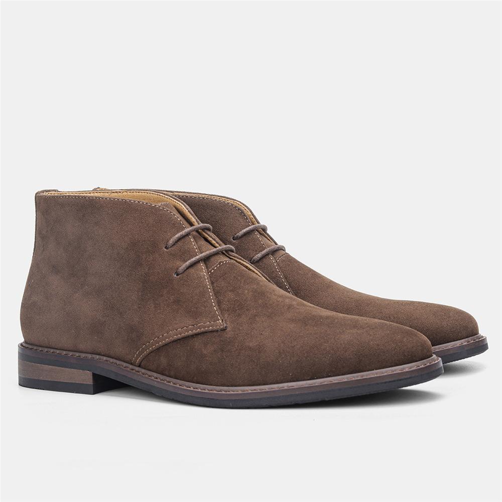 Fashion Genuine Leather Men Desert Boots Retro Suede Leather Men Ankle Boots