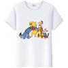 Y2K Tshirt Kawaii Tops Unisex Cartoon Winnie The Pooh Tigger Friends Graphic t-shirt Summer Blouses White Tees