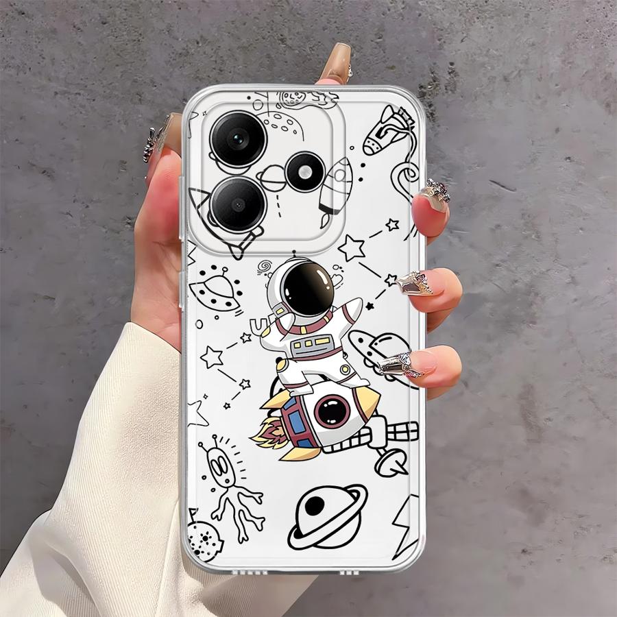 

Мультяшный милый чехол-астронавт для Xiaomi Redmi Note 14 Pro Plus 13C 14C A4 Note 13 11S 11 10S 9 10 12S 12 Мягкая крышка для телефона Redmi Note 10S