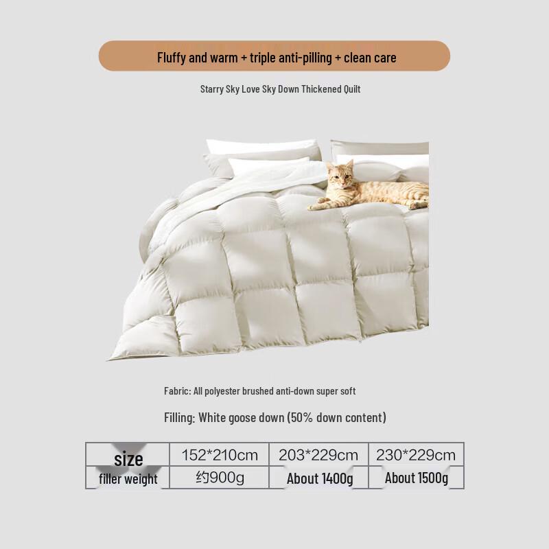 FUANNA 50% White Goose Down Winter Comforter