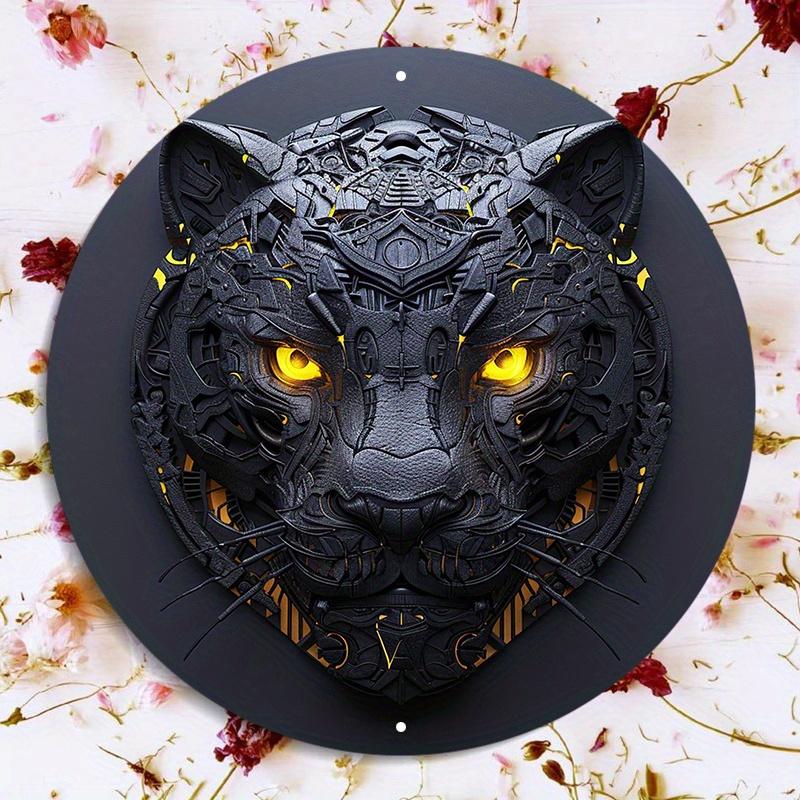 

Знак «Деревянная пантера», круглая дверная вешалка, настенный декор с HD-печатью, устойчивый к погодным условиям, 8 дюймов, 1 шт., для двери, стены, дома, комнаты, фермерского дома Wood