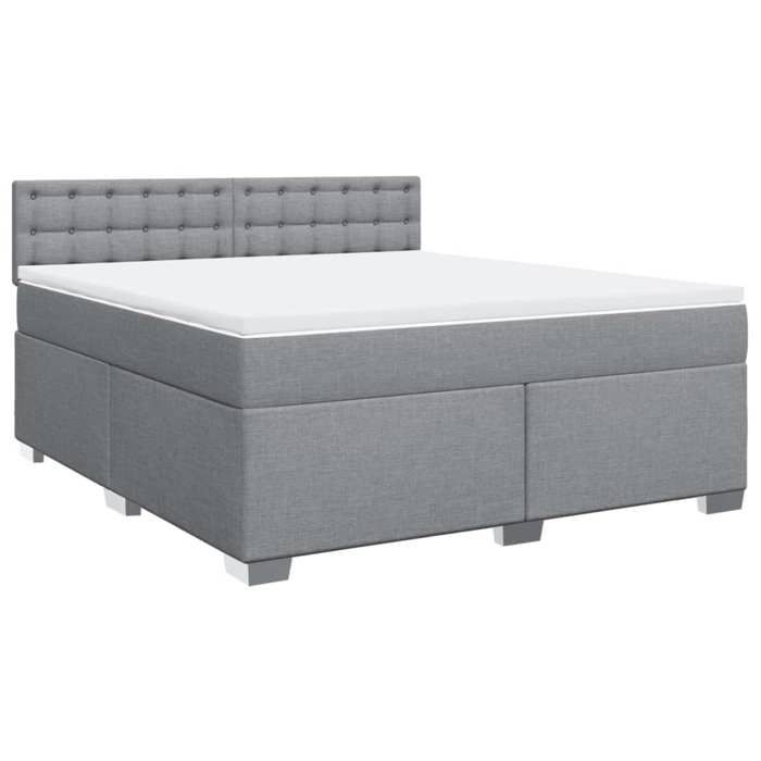 VidaXL Slat Bed Base with Mattress Light Grey 180x200cm Fabric 3288281