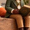 Forest Theme Room Statue with Figurine Reading Resin Fox Accessories Vintage A Book Dangling Small