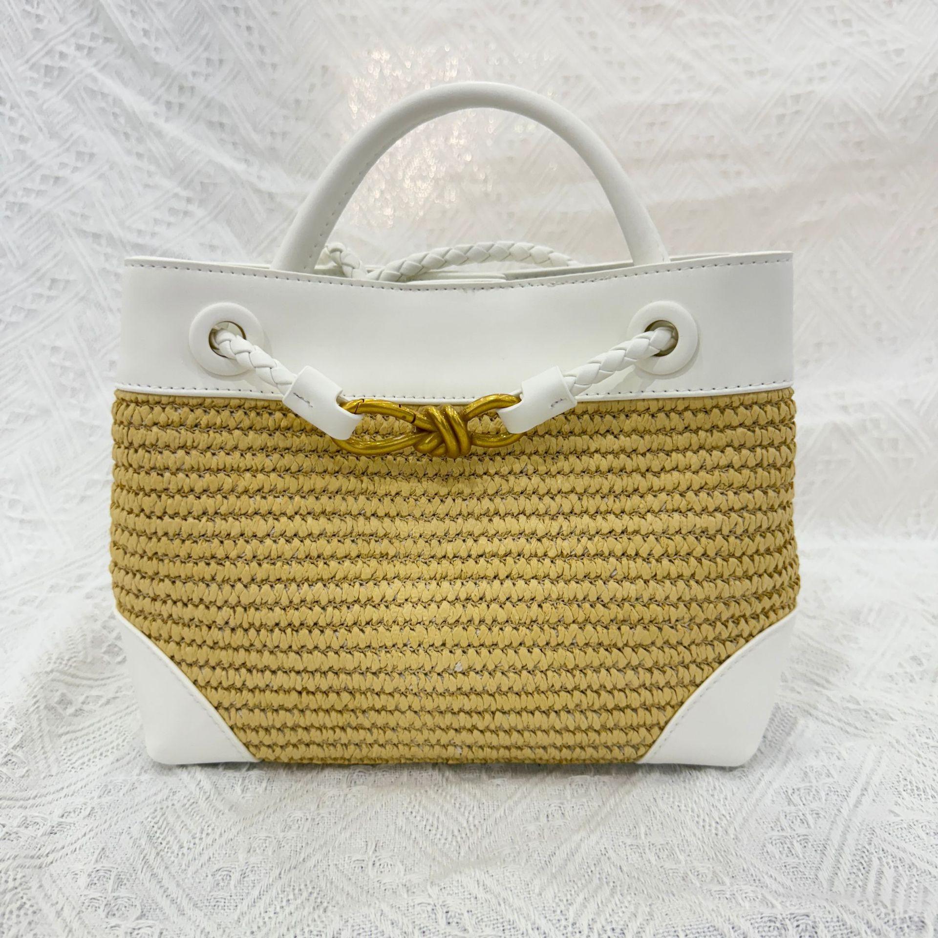 

Новая соломенная сумка женская сумка кроссбоди высококлассная универсальная портативная на плечо подмышку 25*9*19cm белый