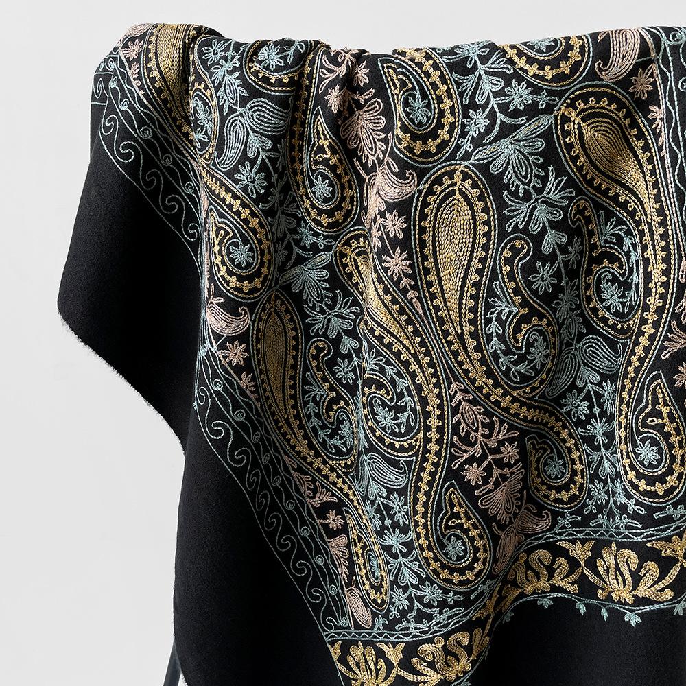 Embroidered Cashew Print Scarf Shawl Long Dual-purpose Spring and Autumn Cape Embroidered Flower Multi-functional Scarf Women