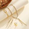 4PC Luxury Necklace Earrings Bracelet Ring Set Simple Women's Fashion Jewelry Kit  Wedding