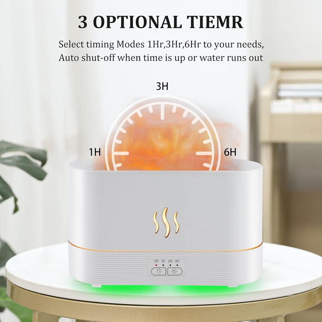 Flame Diffusers for Essential Oils Large Room-Upgraded 300ML Aroma Diffuser Humidifier with RGB Light-Remote Control for Home Office Shop Gym