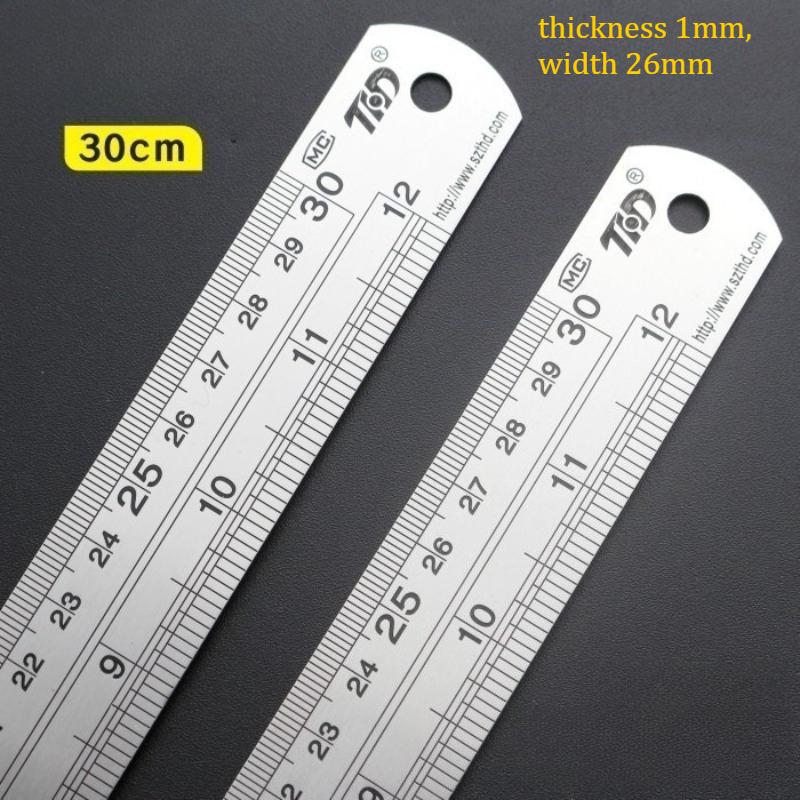 2Pcs Thicken 15cm-40cm Stainless Steel Ruler 39 Inch British Scale Durable Measuring Tool for School Office Household