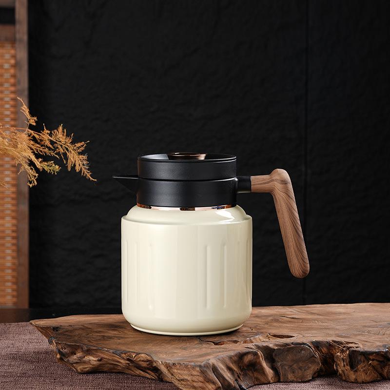 316 Stainless Steel Portable Insulated Teapot with Titanium Plating and Tea-Water Separation, Large Capacity for Stewing