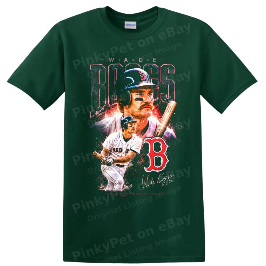 Wade Boggs Boston Red Sox Baseball Third Baseman Vintage Graphic T Shirt Tee