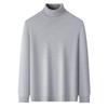 Men's Thick Velvet Wool Sweater - Machine Washable High Neck, Autumn/Winter, 550g Warm Base Layer
