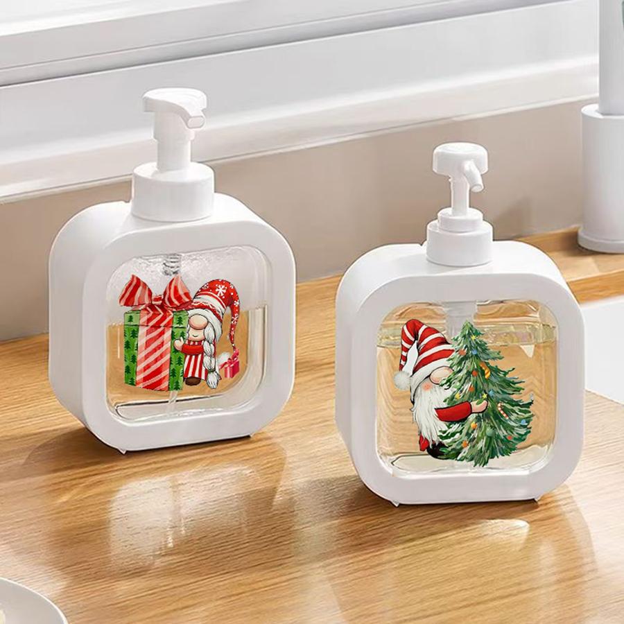 

2pcs Christmas Soap Dispenser, Hand Soap Dispenser, Refillable Liquid Hand Soap Empty Plastic Pump Bottle Container for Bathroom
