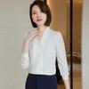 Women's V-neck Long Sleeve Professional Blouse