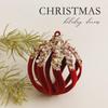 Red Flocking Painted Christmas Tree Ball Decoration