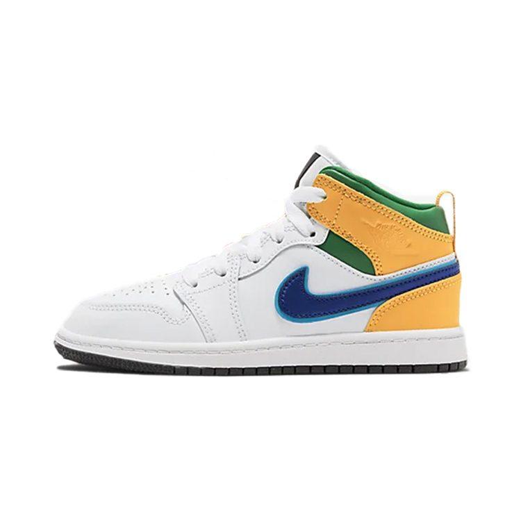 Jordan 1 Mid PS White Court Purple Teal 640734-128