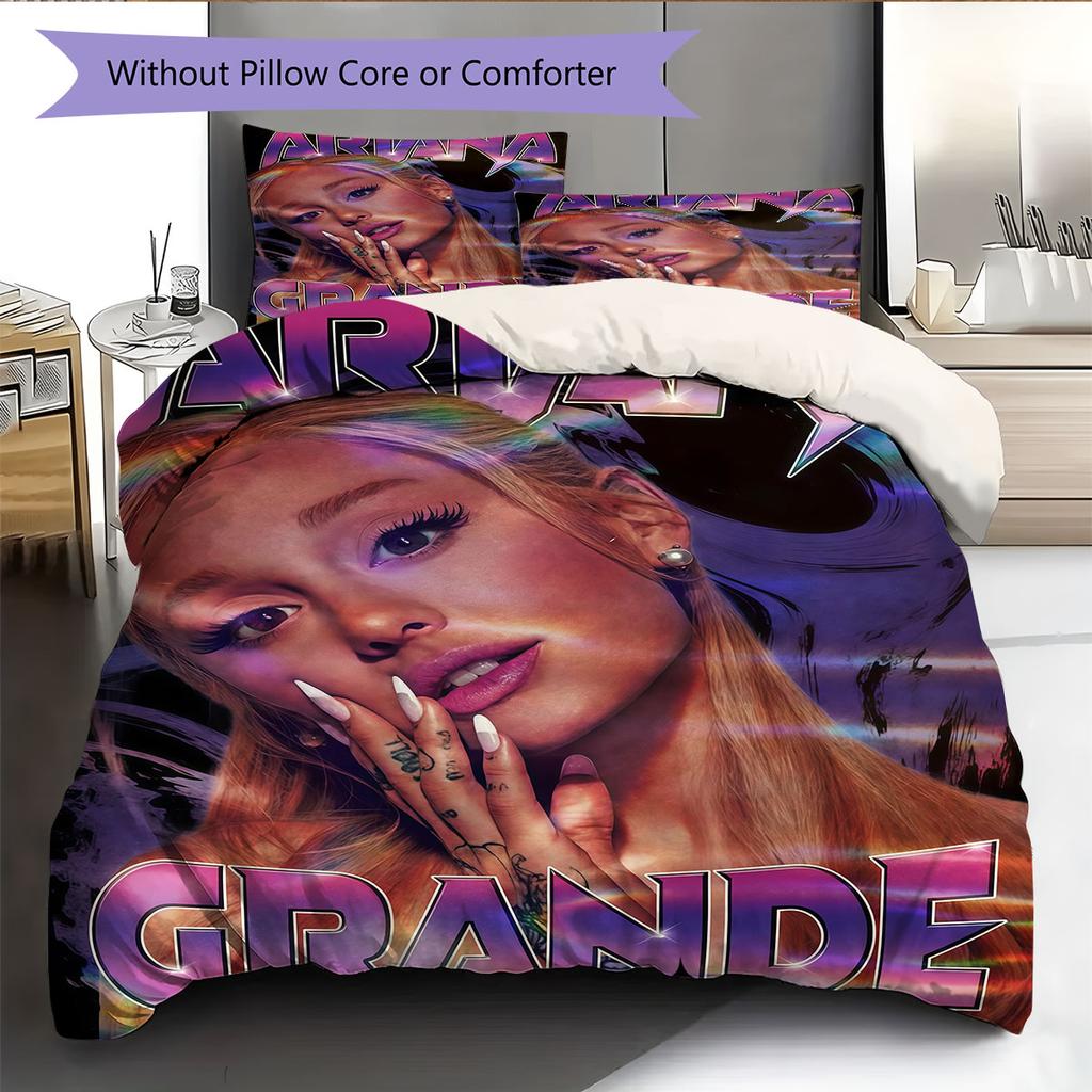 Ariana Grande Glow posteľná súprava prešívaná prikrývka obliečka na prikrývku obliečka na vankúš Domáca dekorácia Darček k narodeninám (1 * obliečka na perinu + 2 * obliečky na vankúš, bez jadra)