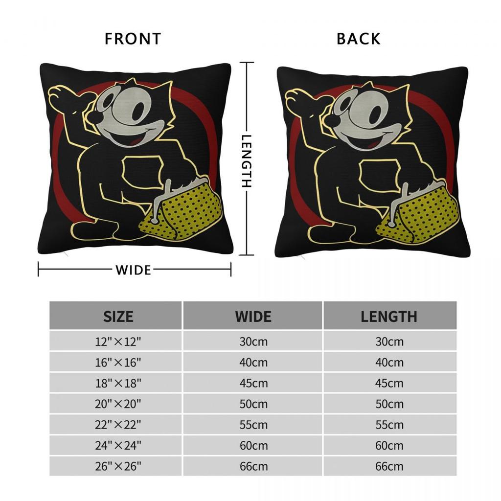 F-Felix The Cat Pillow Covers Product Printing Cushion Cover Decor Throw Pillow Case Cover Living Room Multiple Sizes