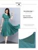 Elegant V-Neck Slim Fit Chiffon Dress - 2022 Women's Medium-Long Style
