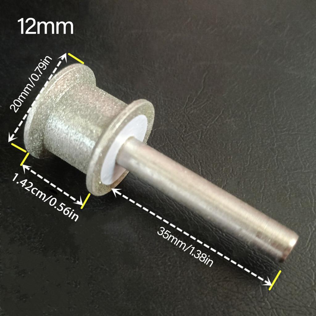 2-12mm Concave Diamond Grinding Wheel for Polishing Rounded Edges and Curved Surfaces On Glass Jade with 6mm Shank