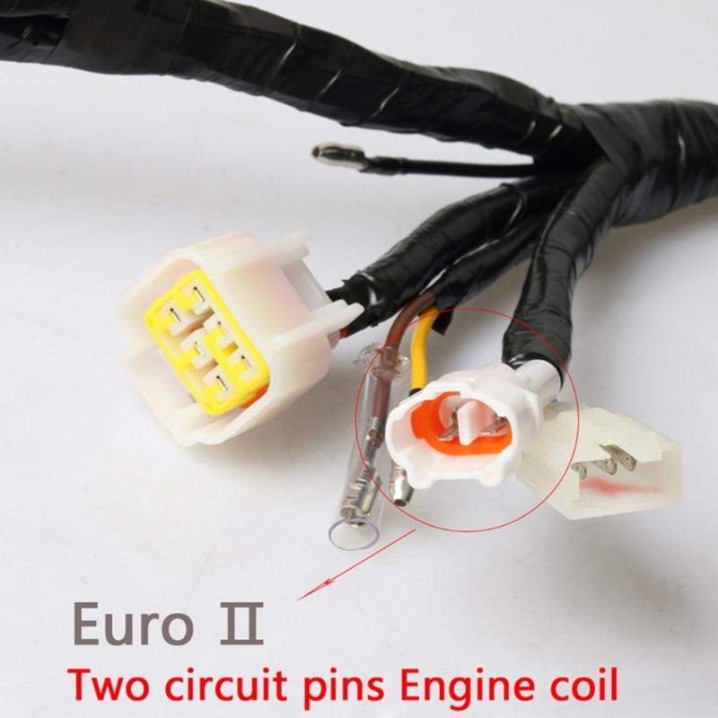 Motorcycle Full Vehicle Wiring Harness Line for YBR125 JYM125 Replacement Socket Cord Assembly Complete Circuit Cable