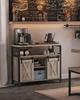 Sideboard, Kitchen Cabinet, Storage Cabinet With 2 Sliding Doors, 33 X 100 X 80 Cm, Adjustable Shelves, Country Style,