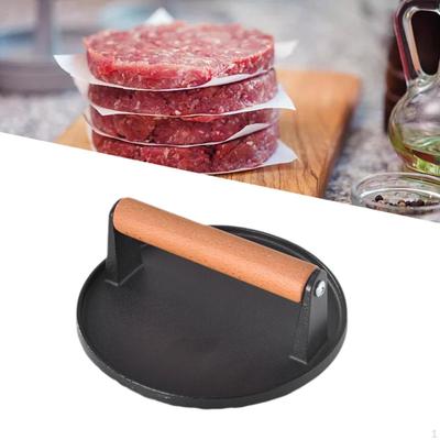 Burgerpresse Barbecue Gusseisen Antihaftbeschichtet Schwerlast Hamburger Steak für Zuhause
