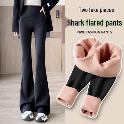 Damen-Yogahose mit Fleece-Futter und Po-bedeckendem Rock - Schlankmachend, Große Größen, Micro-Flare, Ideal für Herbst/Winter Laufen & Fitness.