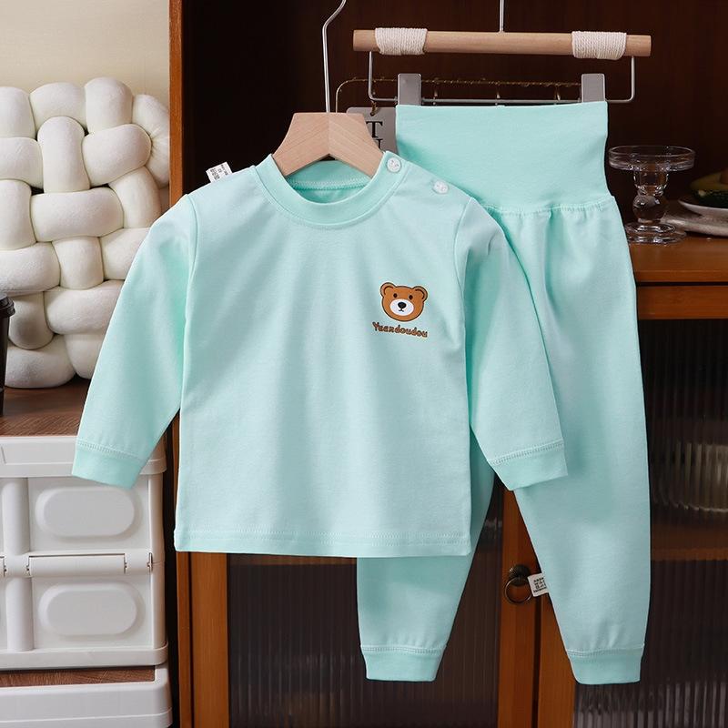 2 ks/sada Podzim Zima Chlapci Dívky Pyžamo Děti Sada Nočního Oblečení Bavlna Silná Polstrovaná Bunda Teplé Oblečení na Volný Čas Sada Spacího Oblečení Dětské Oblečení Pj Sada