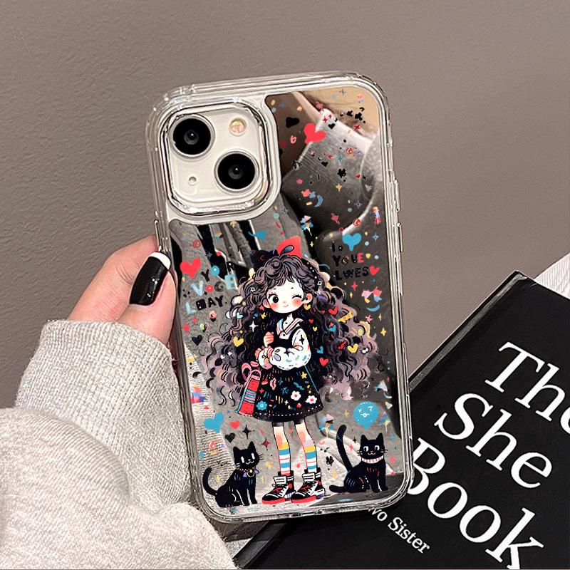Luxury Make UP Mirror Phone Case For iPhone 11 13 16 Pro Max 14 15 12 16 Plus XR X XS 16promax 15promax Cute Girls Covers Funda