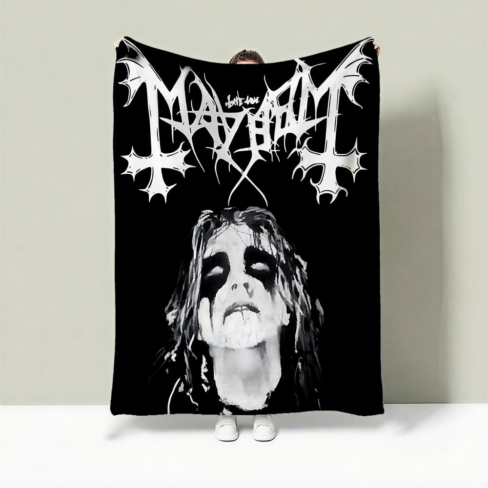 Band M-Mayhem Throw Lightweight 240g Flannel Blanket Soft Skin-friendly for Summer Cooling 75X95CM