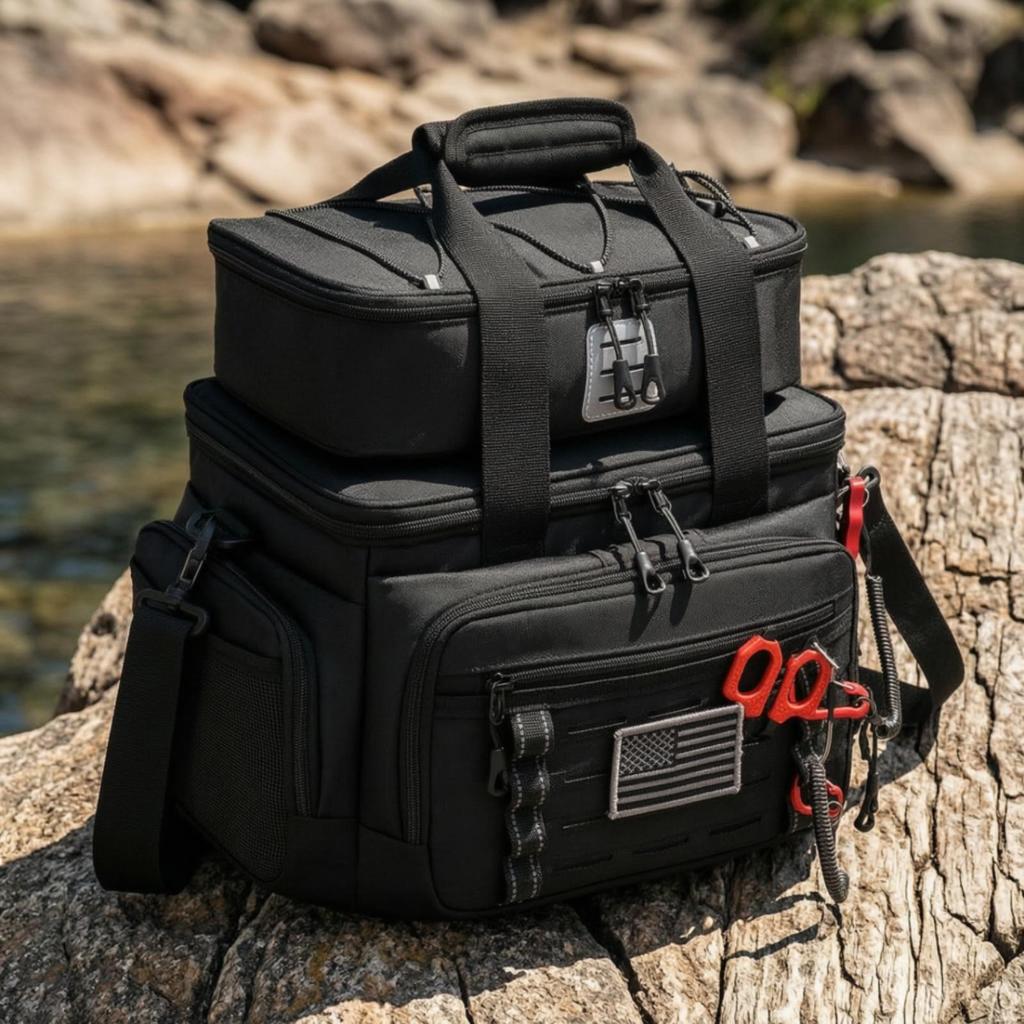 Fishing Tackle Bag Waterproof with Shoulder Strap SoftSided Angling Equipment Organizer