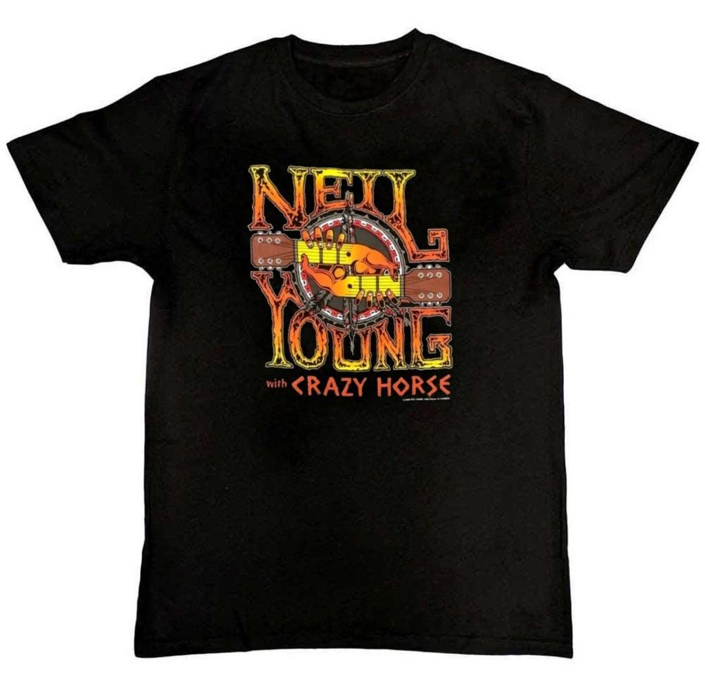 T-shirt Neil Young Ristampa Crazy Horse Tour 96-97 T-shirt da Uomo
