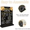 Trgowaul 50th Birthday Decorations Women Men, Black Gold Back In 1976 Birthday Poster Acrylic Table Sign with Stand, 50 Anniversary Decor Gifts for