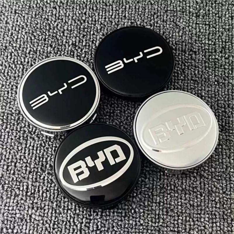 4 pièces 55/58/68mm Cache-moyeu de roue de voiture Badge Emblème Autocollant de roue Pour BYD Atto 3 Yuan Plus Song Plus Seal Dolphin Seali