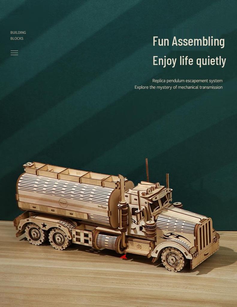 3D Wooden Jigsaw Puzzle: Oil Tanker Piggy Bank DIY Truck