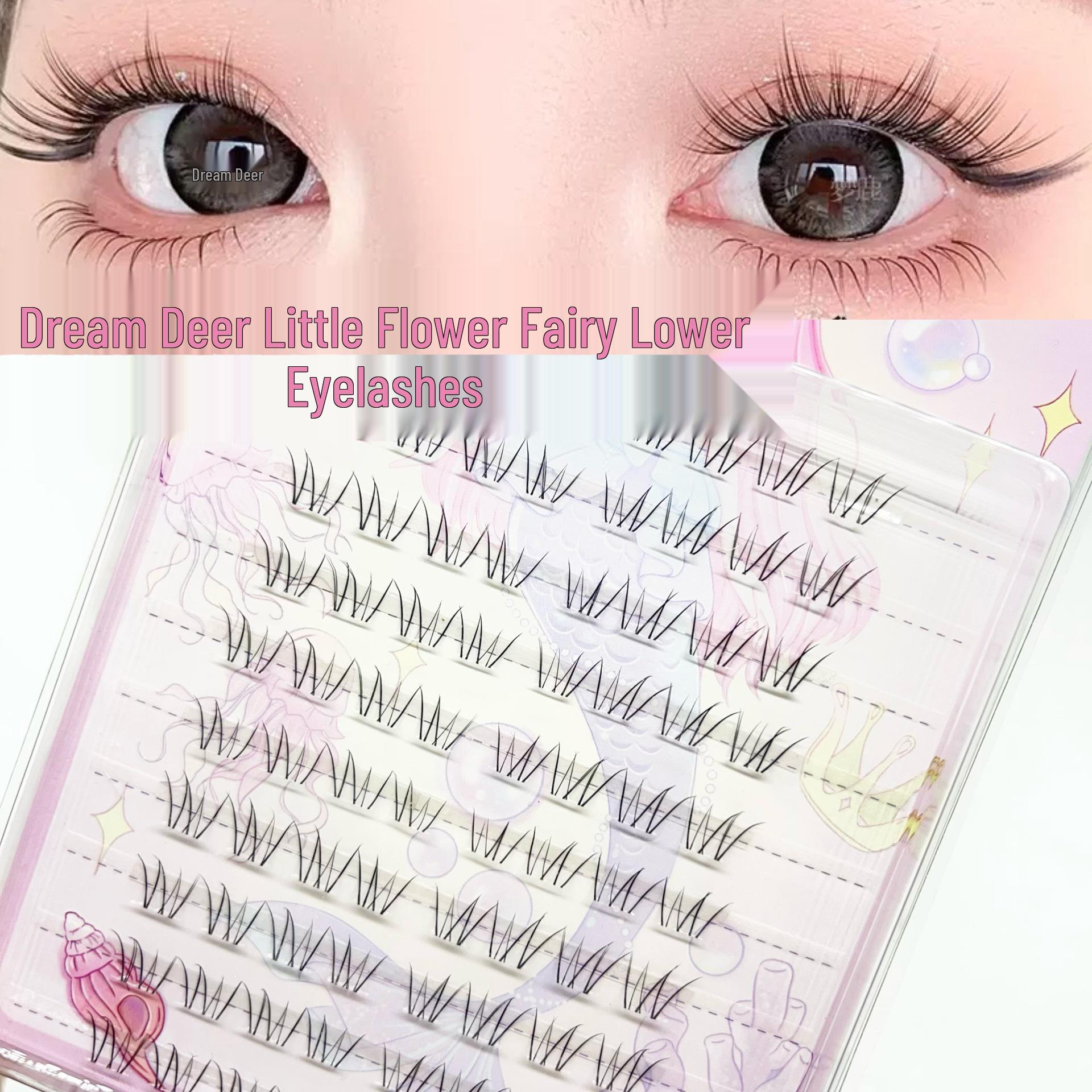 Dream Deer Little Flower Fairy Fox Style Realistic Lower Lashes - Transparent Stem, 2025 Collection