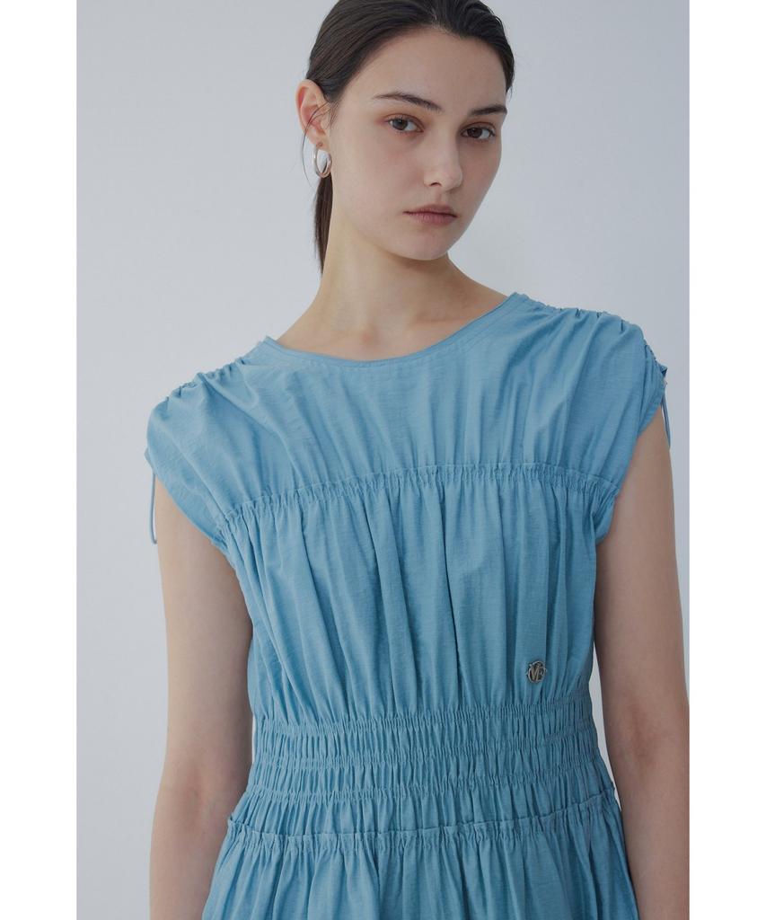 Bobeu Voluminous Shirred Long Dress_Blue 7156237002