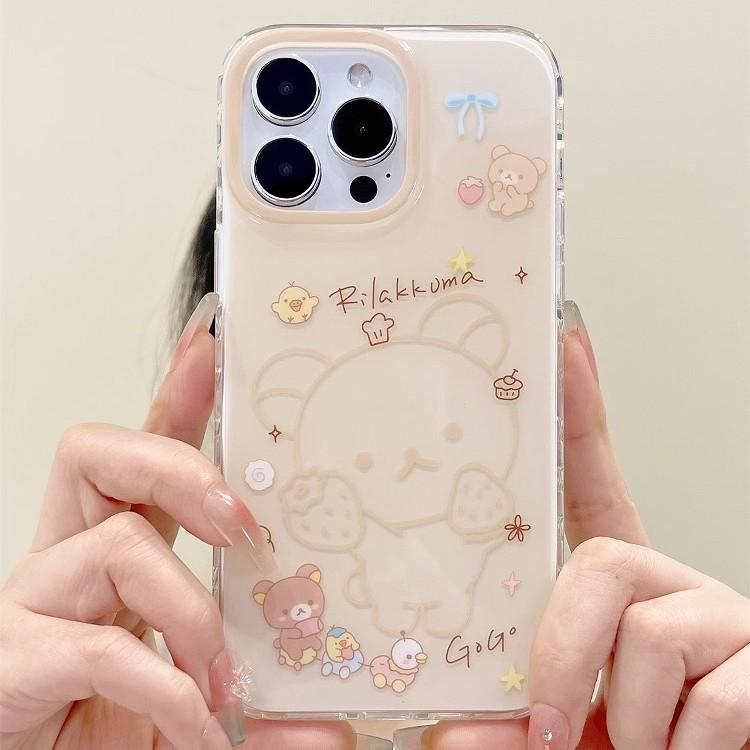 Single Layer Cute Bear for Apple 16 Phone Case New for IPhone 15 Promax Girls 14 Pro Fun