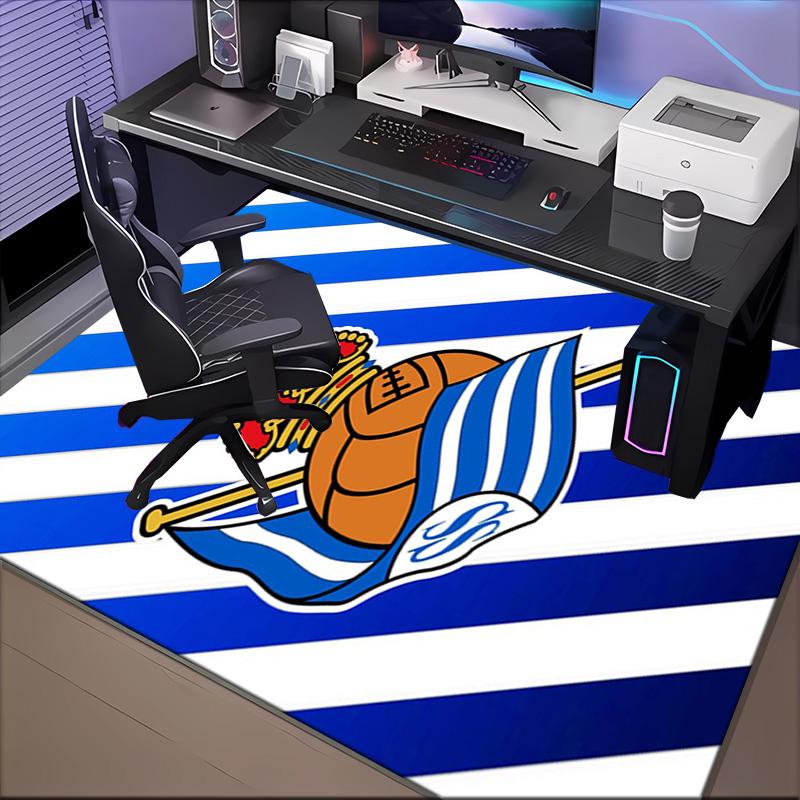 Real Sociedad Rug Game Carpet, Floor Mat for Bedroom Living Room Entryway Rug, Home Decor Idea Gift for Christmas Birthday