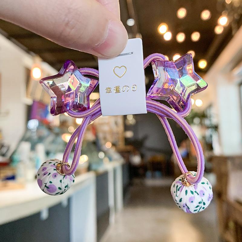 

2 шт. Милые принцессы Пять звезд Цвет Двусторонняя Головной убор Детские Эластичные резинки для волос Детские Веревки Аксессуары для девочек Детский Головной убор