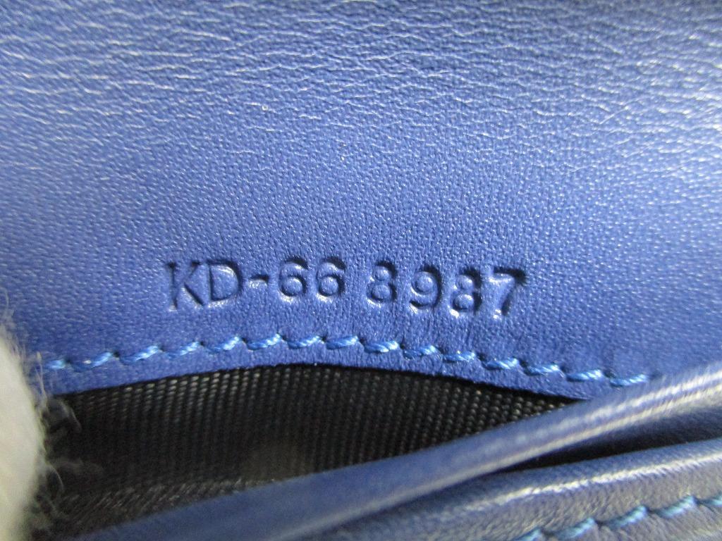 Authentic Salvatore Ferragamo Black Blue Leather Bifold Bill Wallet #b022  Open box