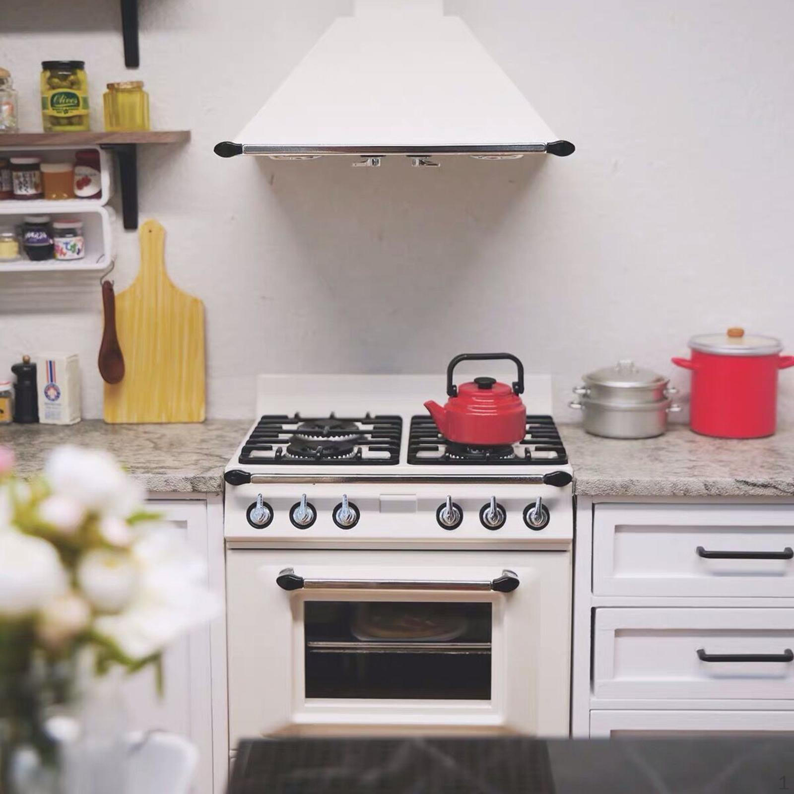 

1/12 Миниатюрный чайник для воды Мини-модель чайника Игрушечный кухонный аксессуар для Микро красный