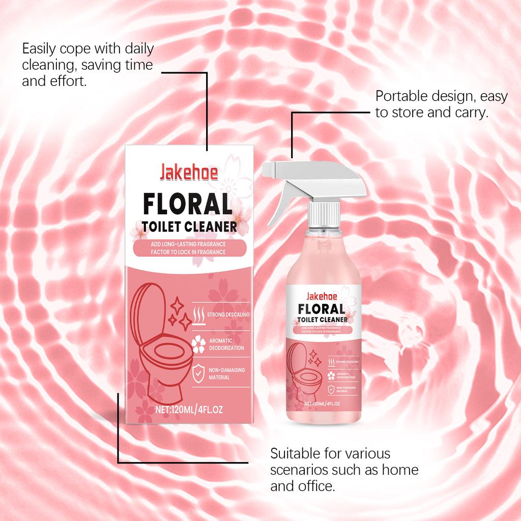 Floral Toilet Cleaner, Cherry Blossom Fragrance Stain Removal Deodorant, Fresh Air, Toilet Freshener, Simple and Easy To Use, Quick Effect
