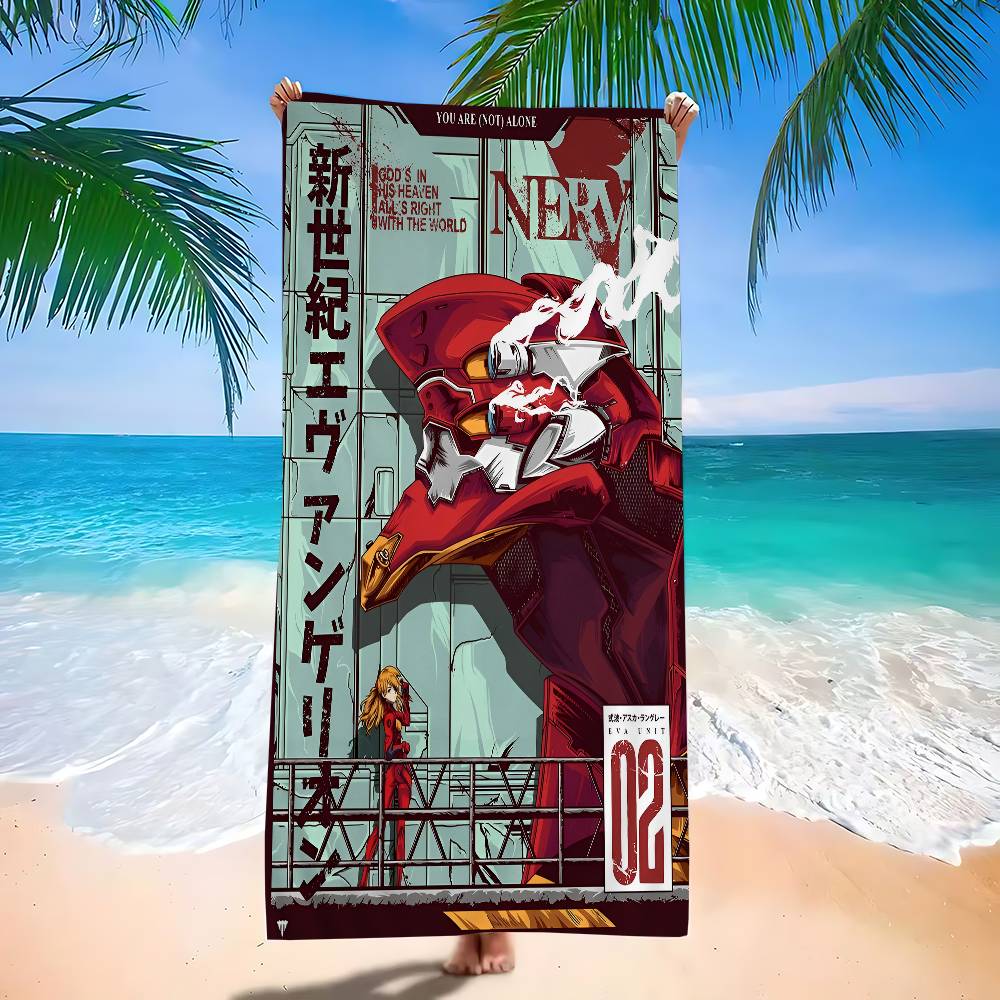 Asciugamano da Bagno Anime E-Evangelions Microfibra Morbido Assorbente Traspirante Per Bambina Bambini Decorativo Cartone Animato Asciugamano da Spiaggia