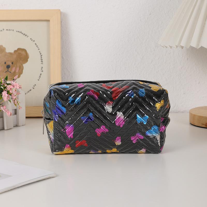

Cute Butterfly Pattern Printed Portable Storage Bag Makeup Case Women Toiletry Bag School Supplies Storage Bag чорний