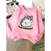 Kids Unisex Crewneck Sweatshirt, Cute Cartoon Hamster Cucumber Print Soft Fleece Long Sleeve Pullover For Boys Girls Over 4 Years Old