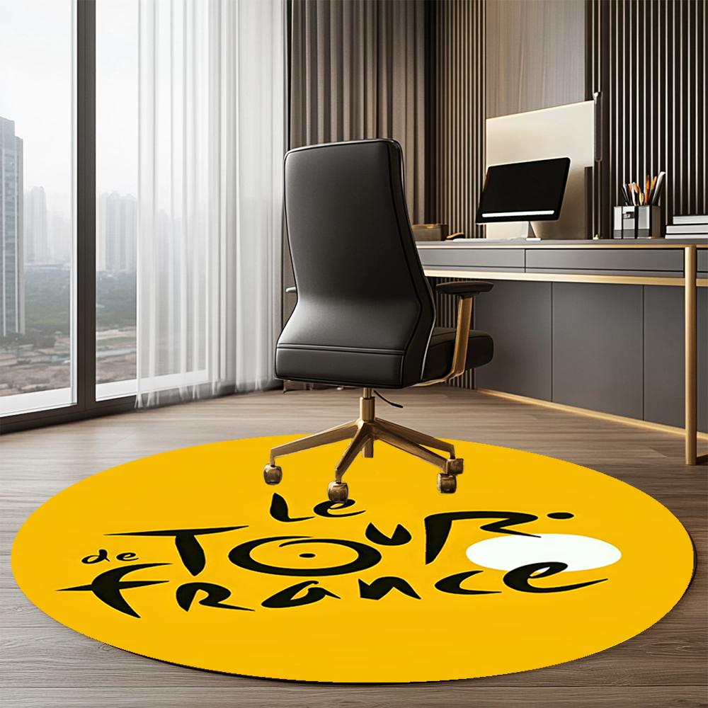 Tour de France Printed Round Rug Carpet Chair Rug Area Rug Entryway Doormats,for Office Chair Living Room Bedroom Kitchen Room.